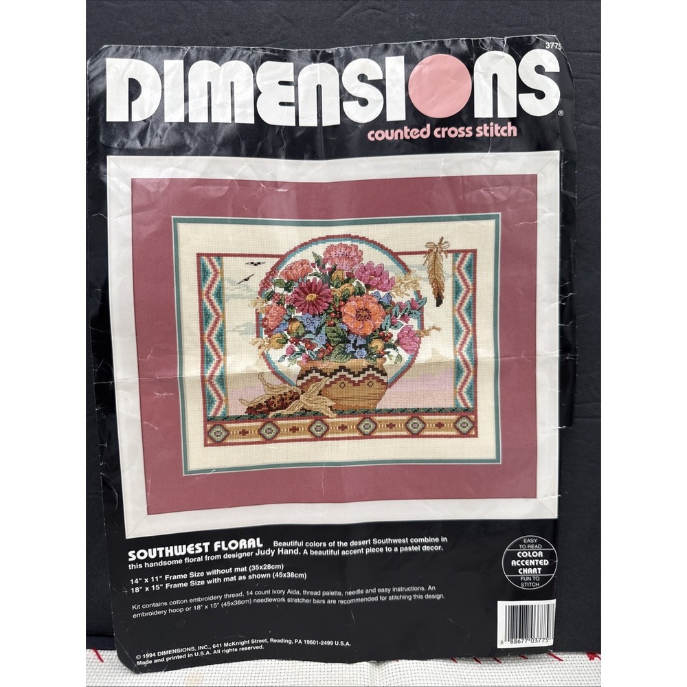 Dimensions Southwest Floral Design by Judy Hand 14 x 11 14 count ivory Aida